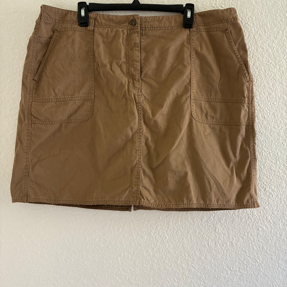 Lauren Ralph Lauren Cargo Skirt Women Size 20W Khaki 90s Minimalist Layering